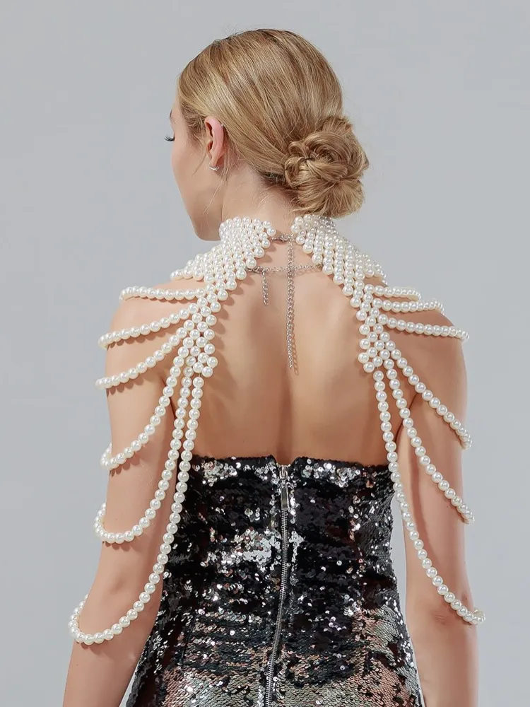 Pearl Top Body Chain Shoulder Necklaces
