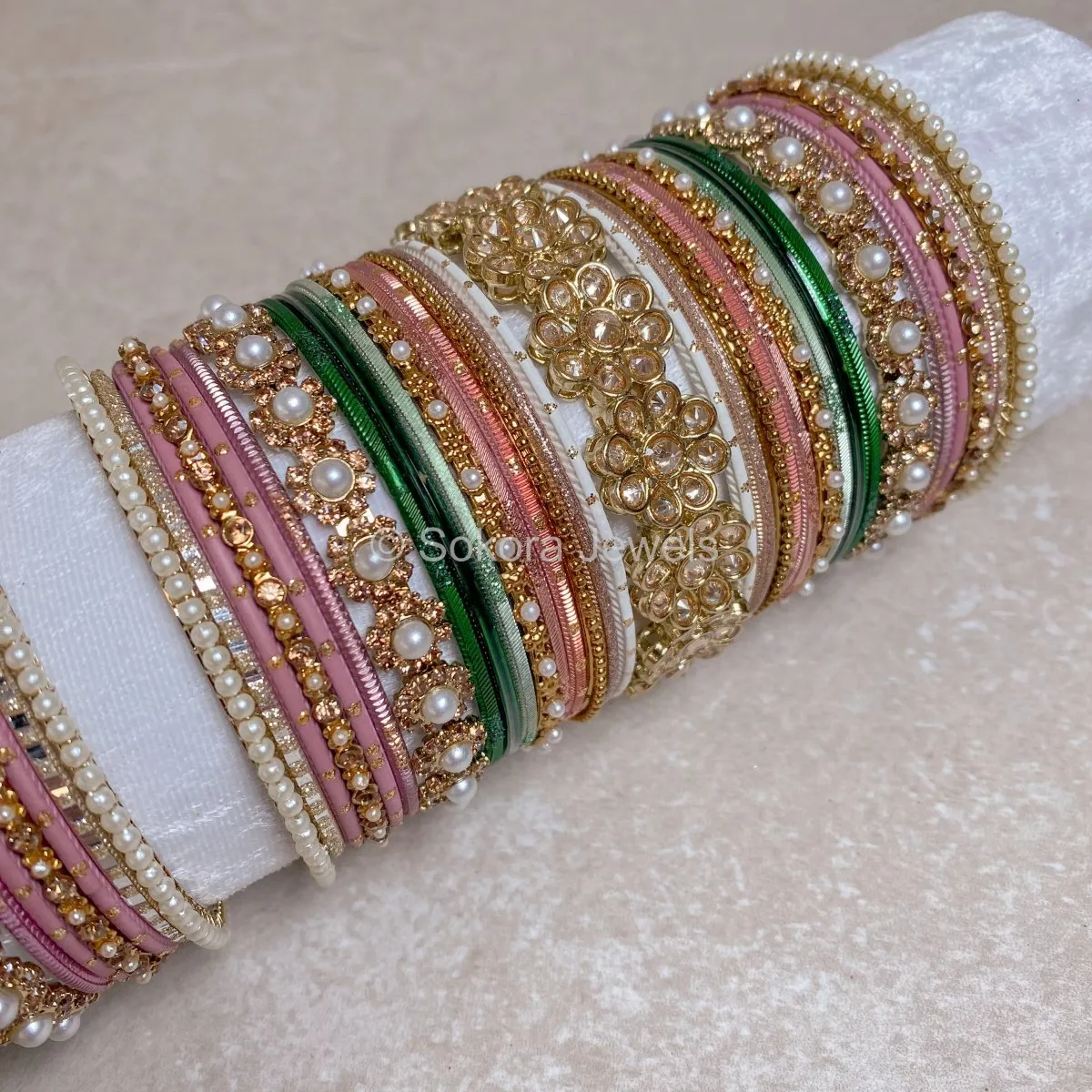 Peony Bouquet Bangle Set