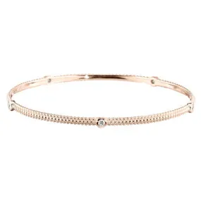 Pink Gold Diamond Stackable Bracelet Bangle