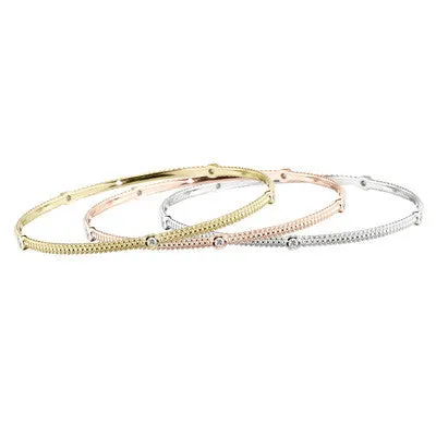 Pink Gold Diamond Stackable Bracelet Bangle