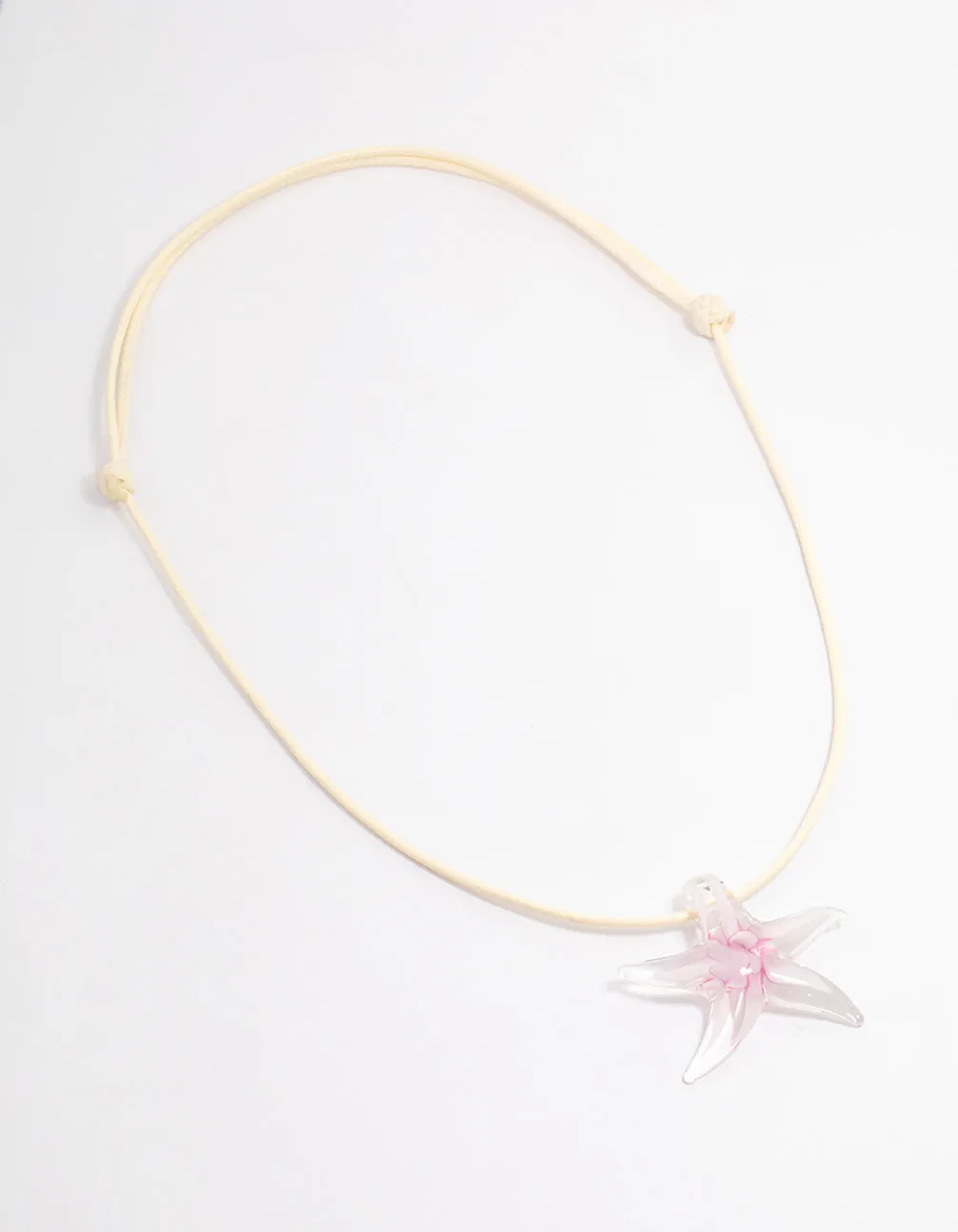 Pink Starfish Cord Necklace
