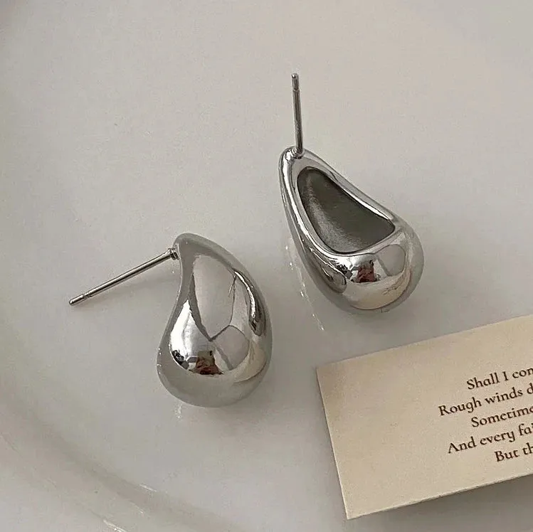 PONYKISS Minimalist Water Drop Stud Earrings