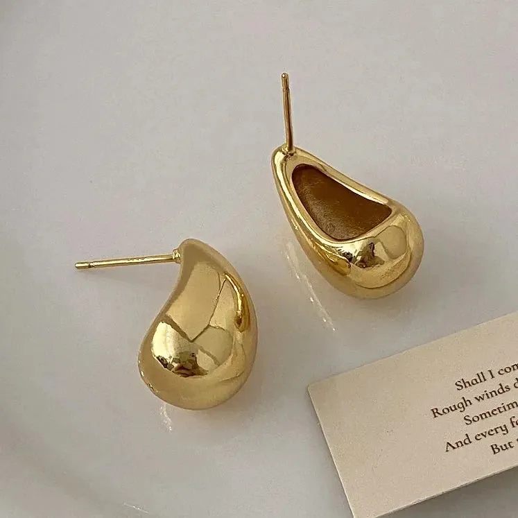 PONYKISS Minimalist Water Drop Stud Earrings