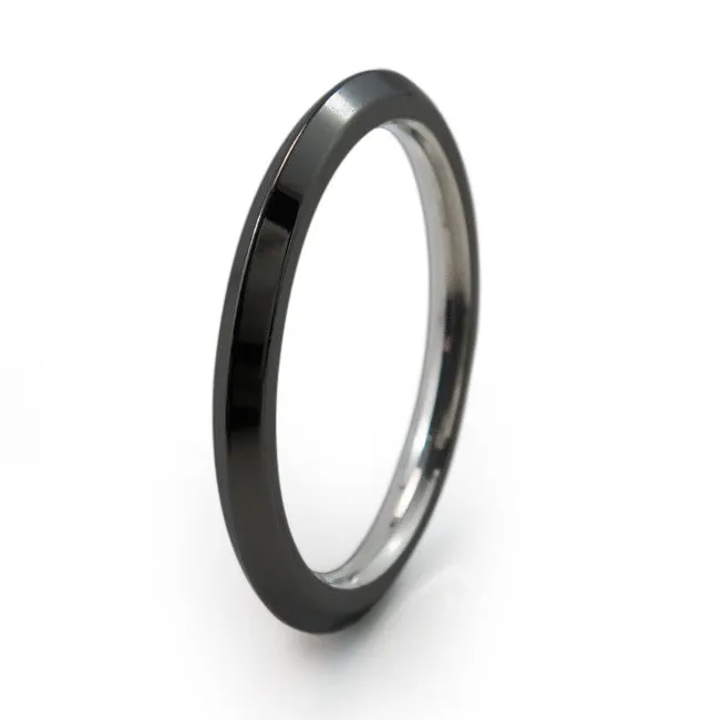 Pyramid Stackable Titanium Ring