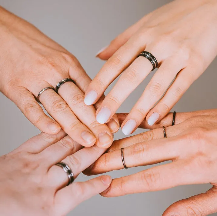 Pyramid Stackable Titanium Ring