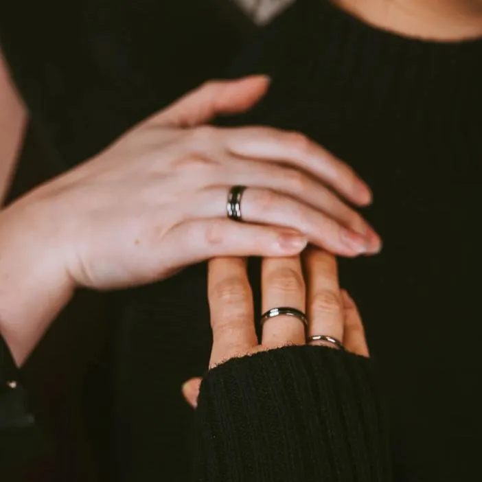 Pyramid Stackable Titanium Ring
