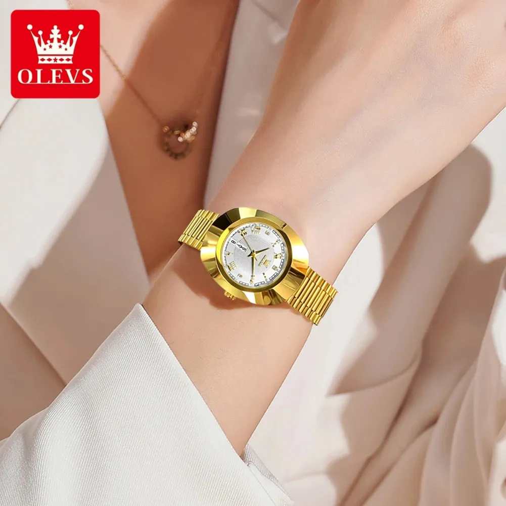 Quartz Women's Watch: Tungsten Steel Case, Luxury Gold Fashion, Elegant Diamond, Waterproof Women's Watch