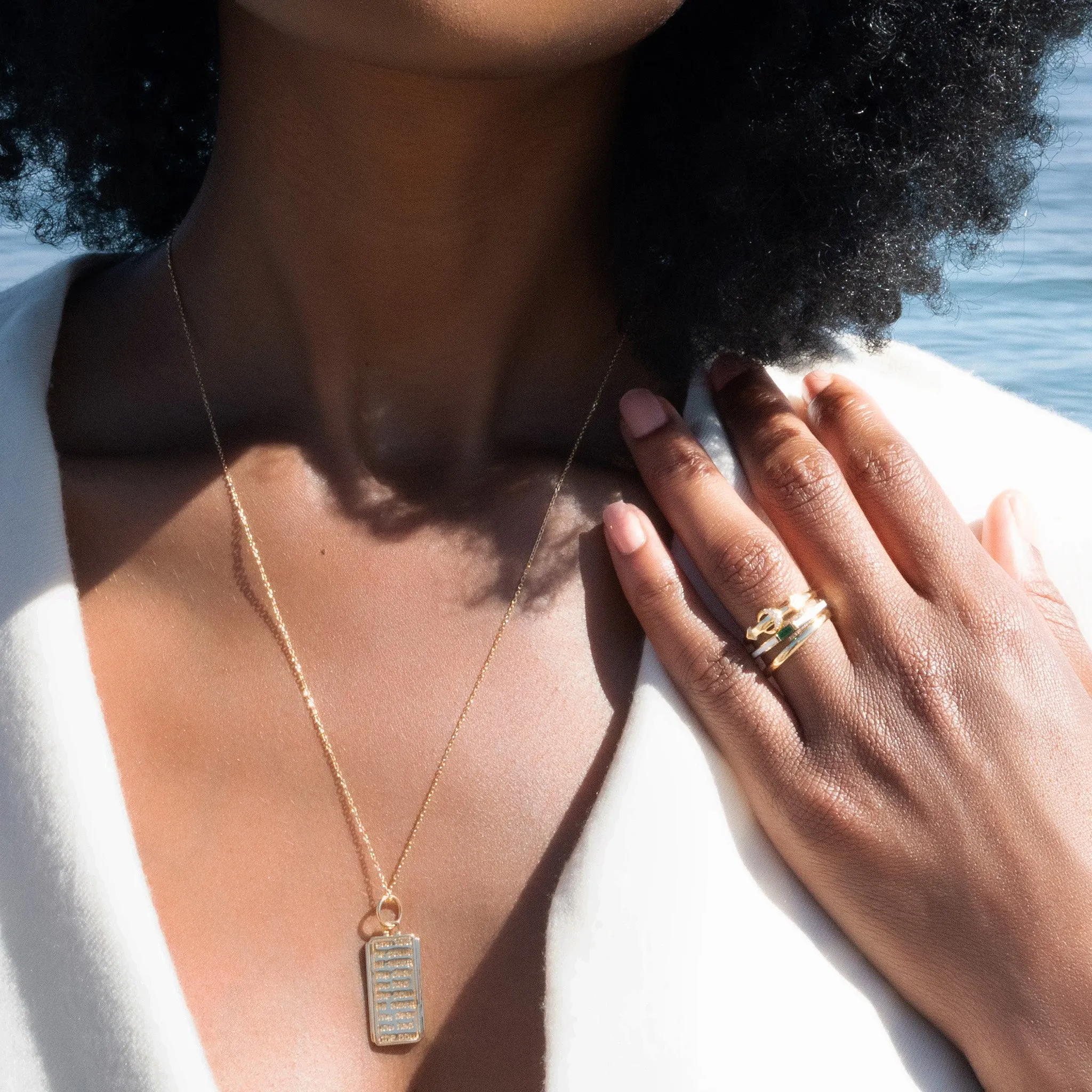 "Strength" Arrow and Moon Poesy Stackable Ring