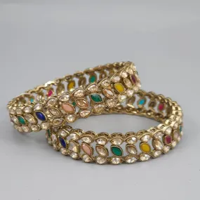 Radiyah- Pair of original Antique Gold Polki Kangan