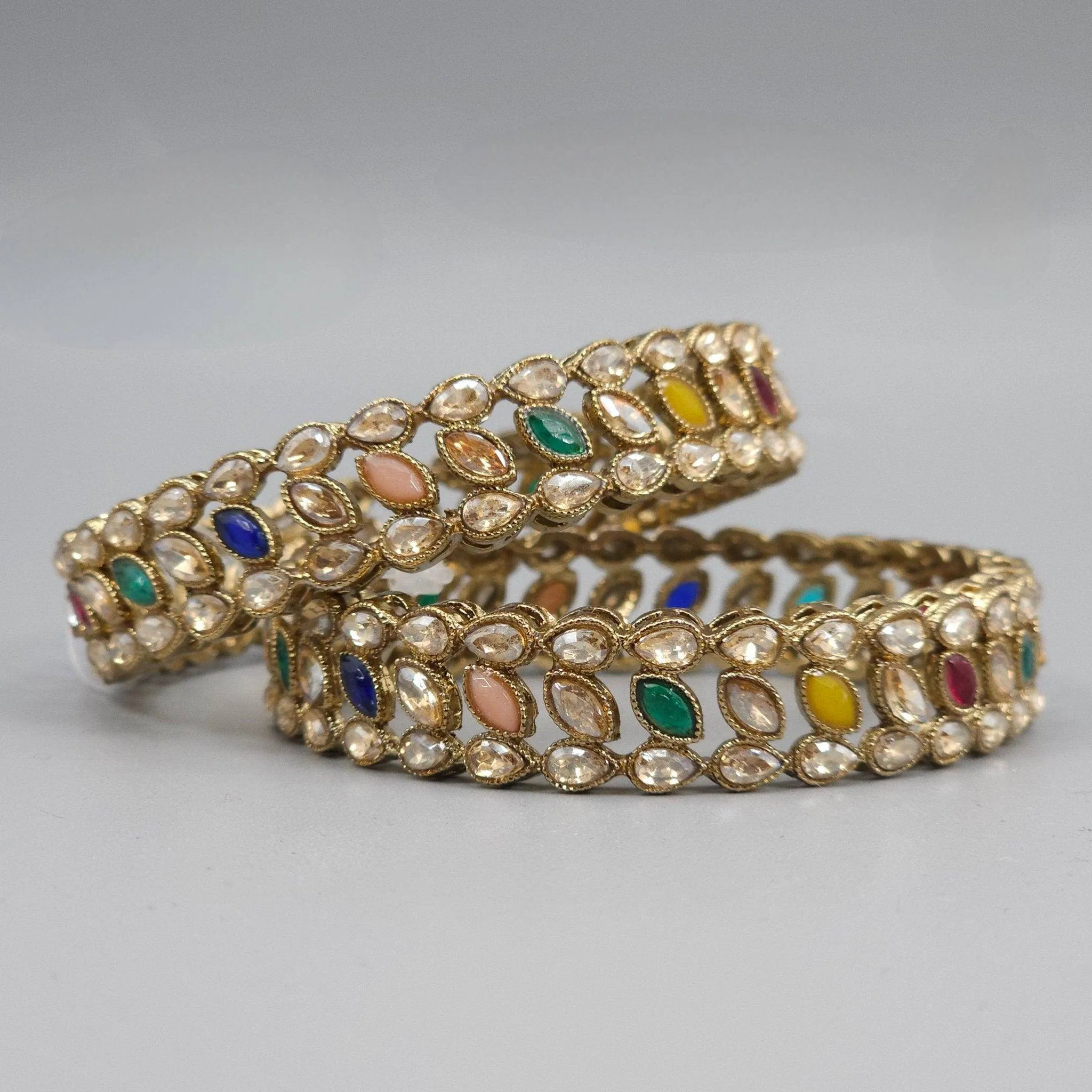 Radiyah- Pair of original Antique Gold Polki Kangan