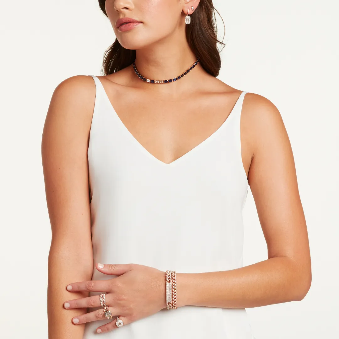 READY TO SHIP DIAMOND FULL PAVE ID ESSENTIAL LINK BRACELET