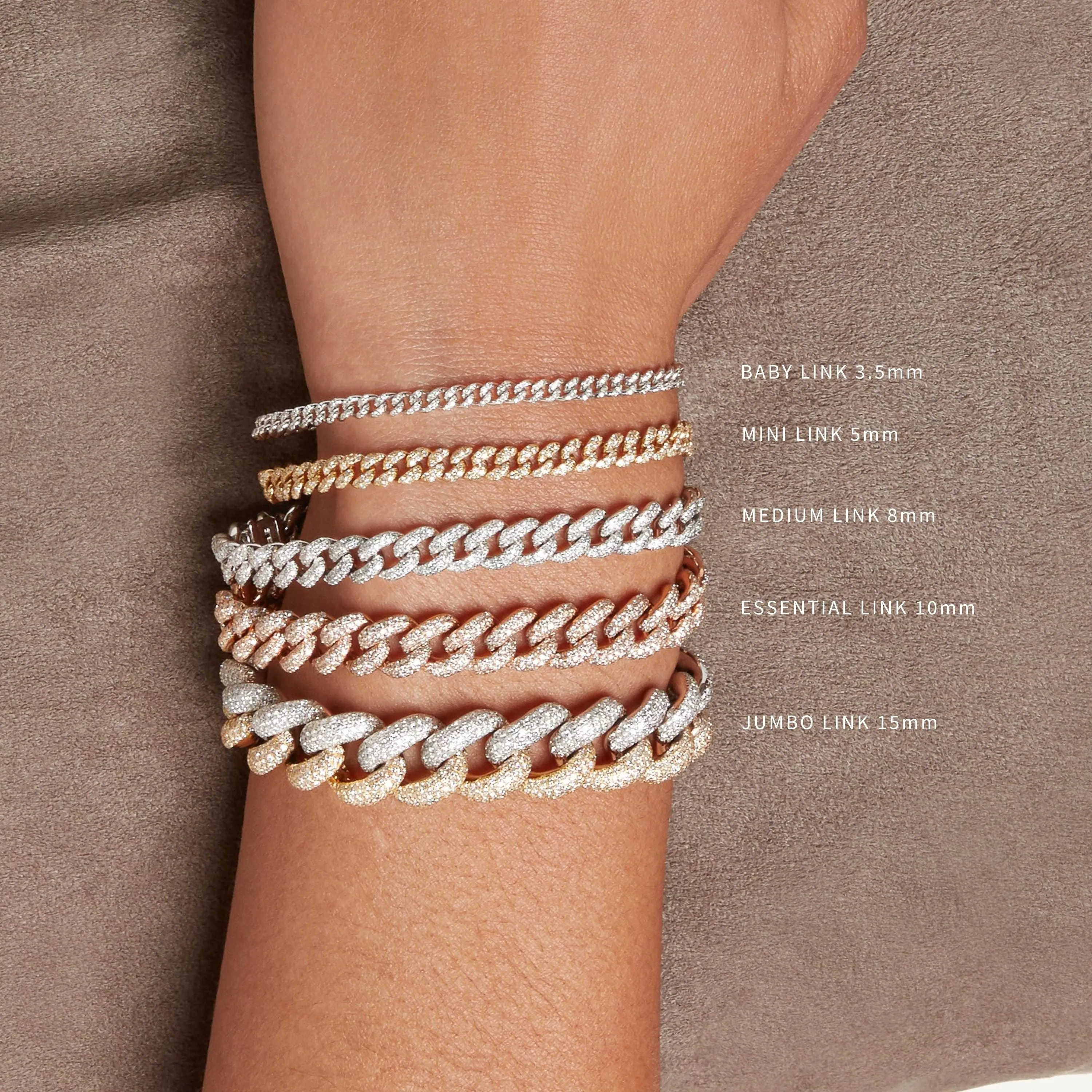 READY TO SHIP DIAMOND FULL PAVE ID ESSENTIAL LINK BRACELET