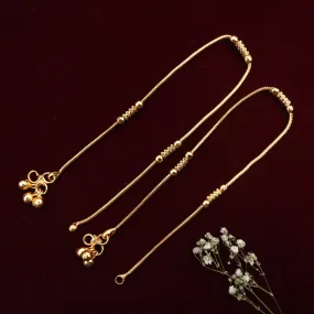 Real Gold Look Bar Balls Anklets For Women - Golusu