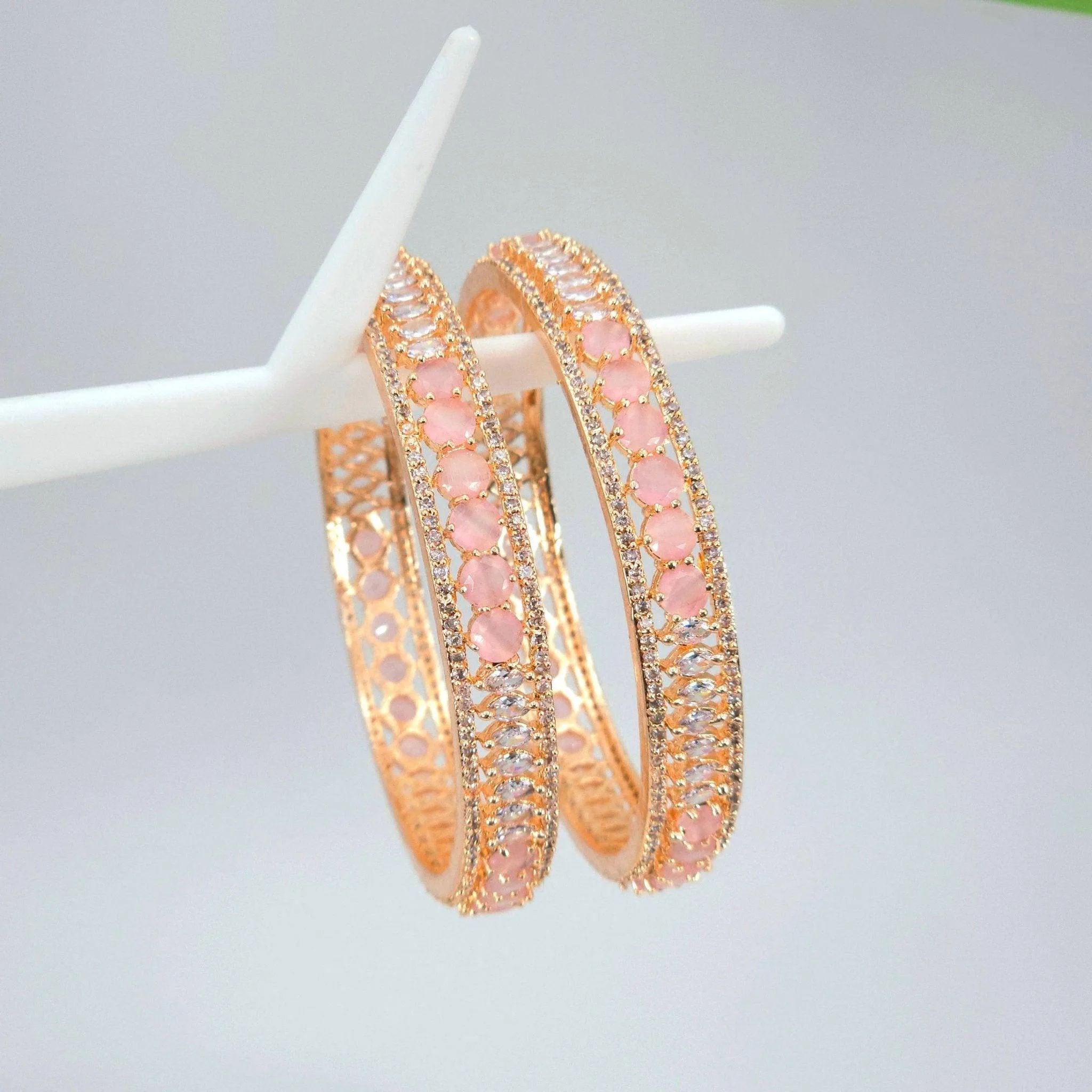 Rose Gold Pink Bangle Set