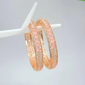 Rose Gold Pink Bangle Set