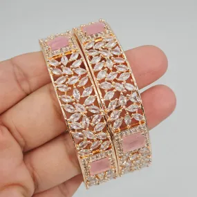 Rose Gold Pink Chunky Kangan Bangle Set