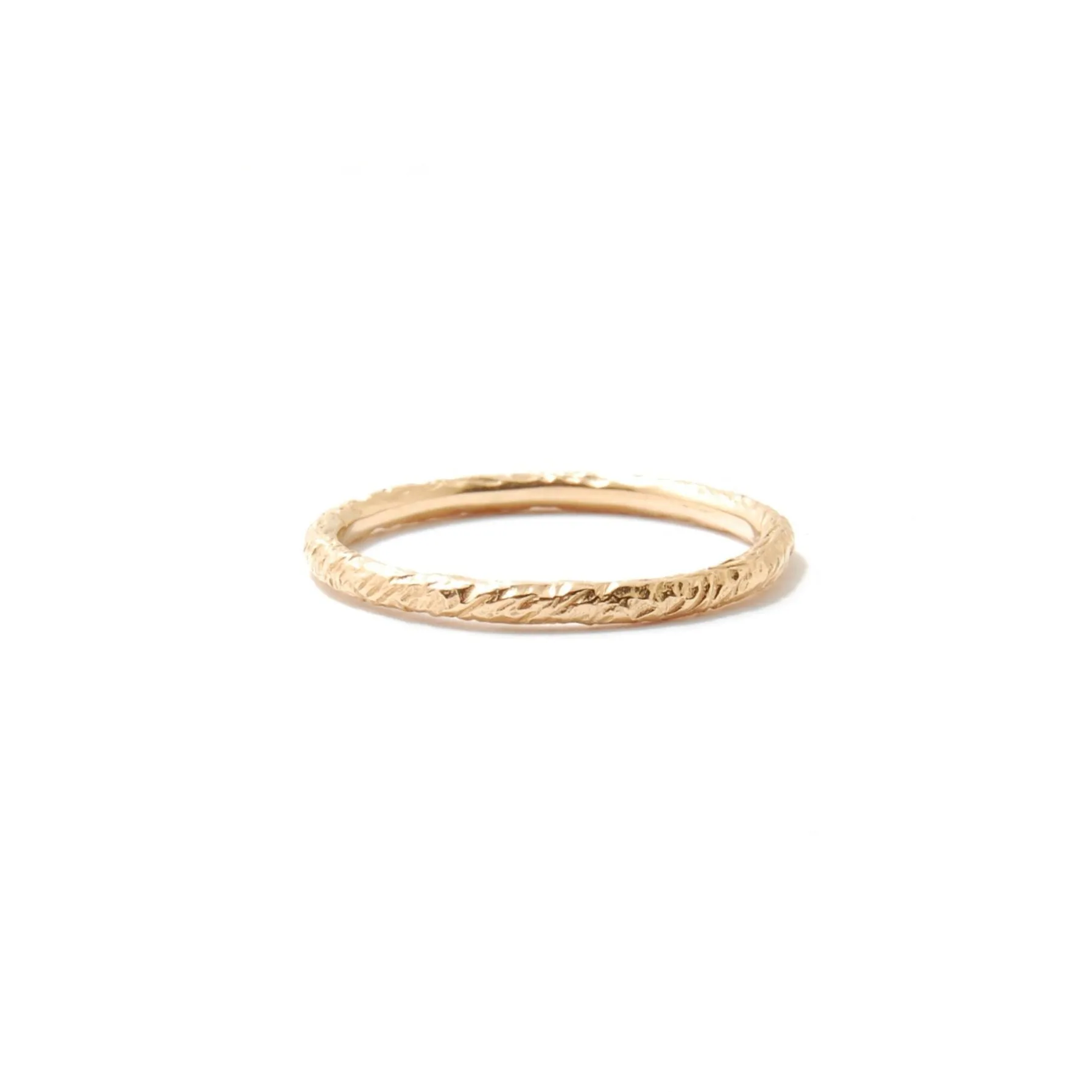 Rounded Feathered Ring 14k