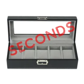 Seconds - Leather Watch Box for 5 Watches in Black