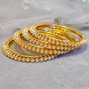 Set of 4 Elegant Pearl Bangles for a Touch of Class  Perfect for Any Occasion