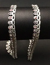 Silver Anklets Stones