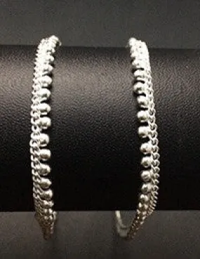 Silver Balls Anklets