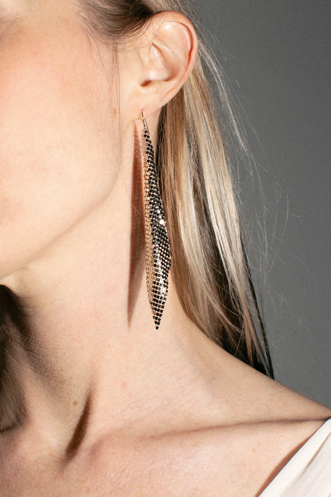 Silver Zara Long Kite Earrings