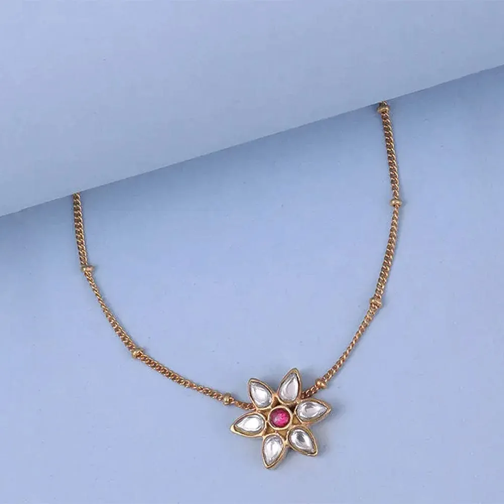 single Star  Silver 92.5 Anklet