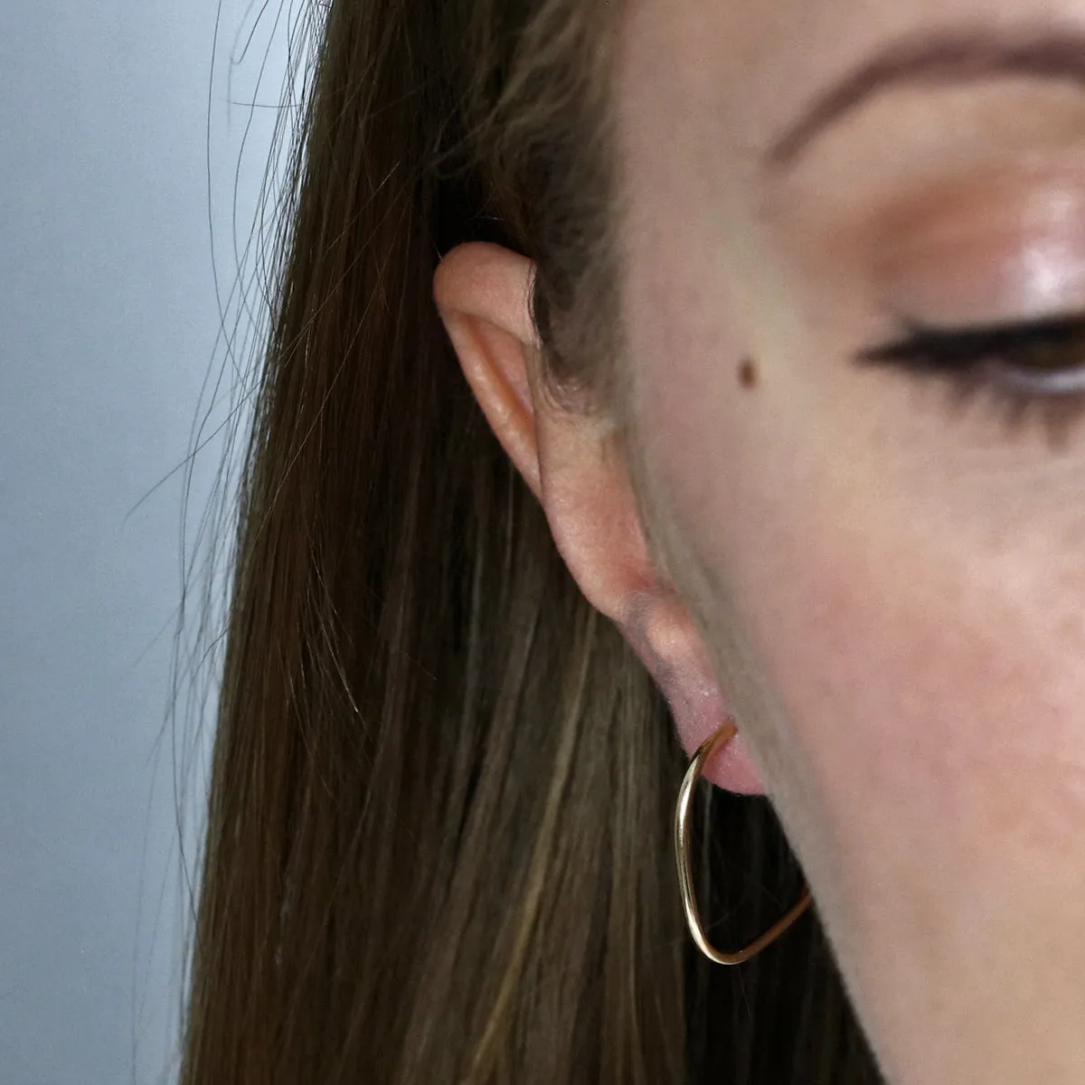 Soleil Collection Cushion Shape Hoop Earrings | 9K SolidYellow Gold