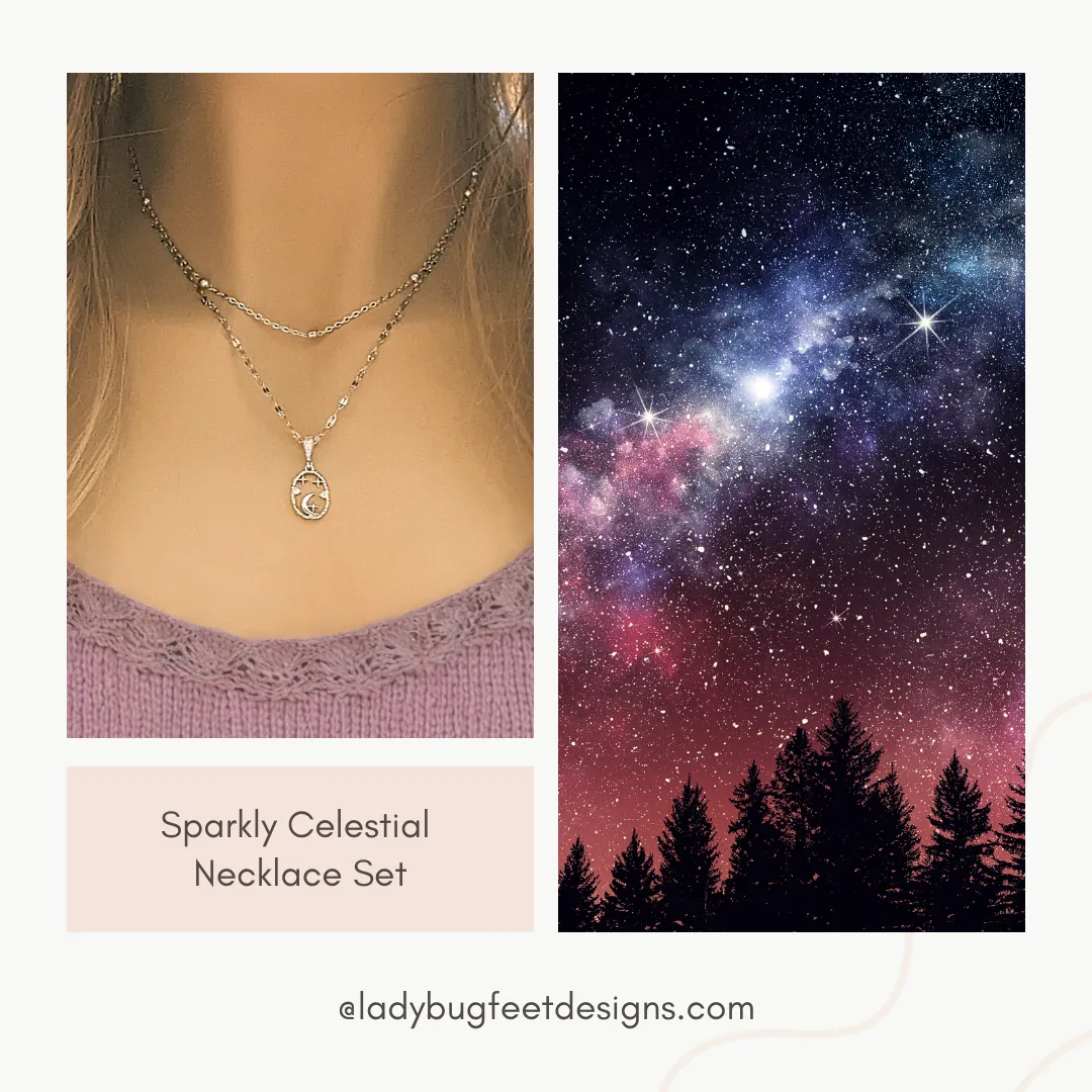 Sparkly Celestial Necklace Set