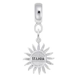 St. Lucia Sun Large Charm Dangle Bead In Sterling Silver
