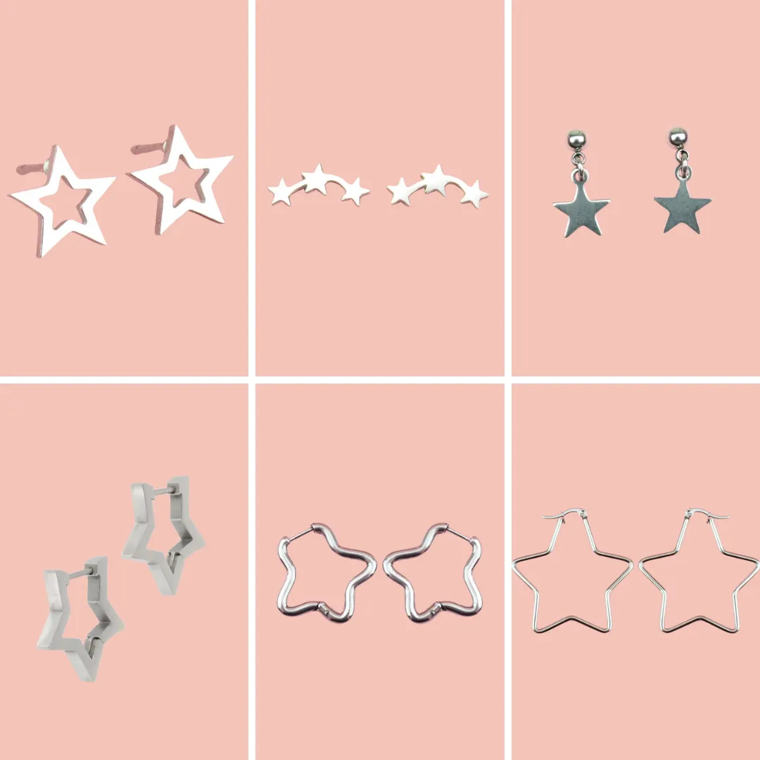 Star Earrings Bundle (6 Pairs)