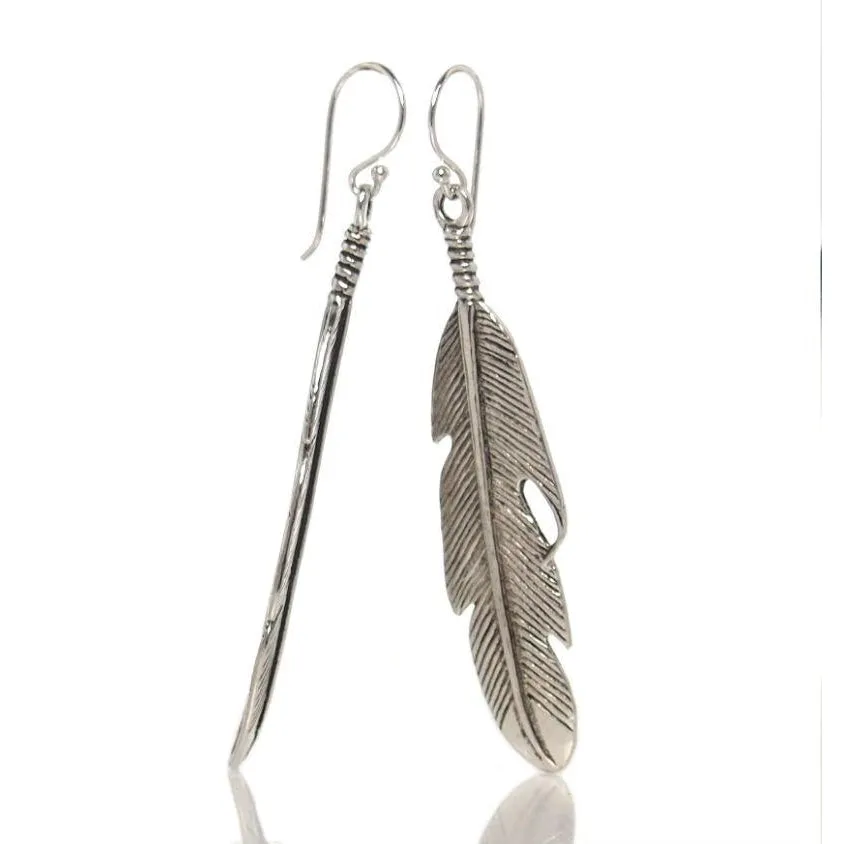 Sterling Silver Feather Earring (Thin)