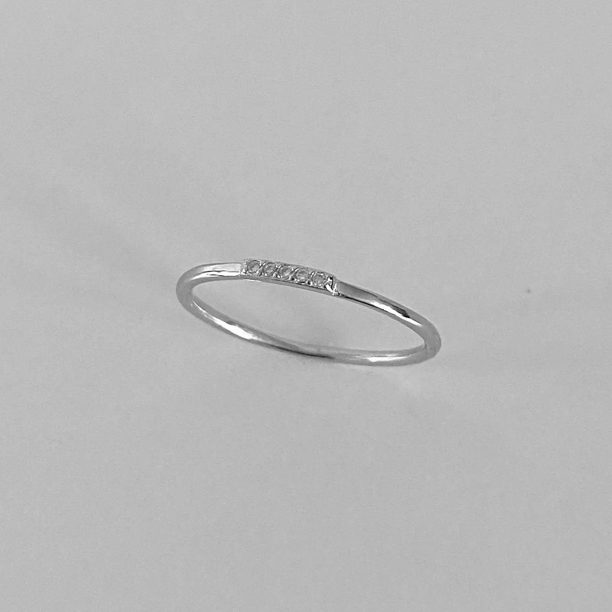Sterling Silver Tiny CZ Ring, Dainty Ring, Silver Ring, Stackable Ring, CZ Ring