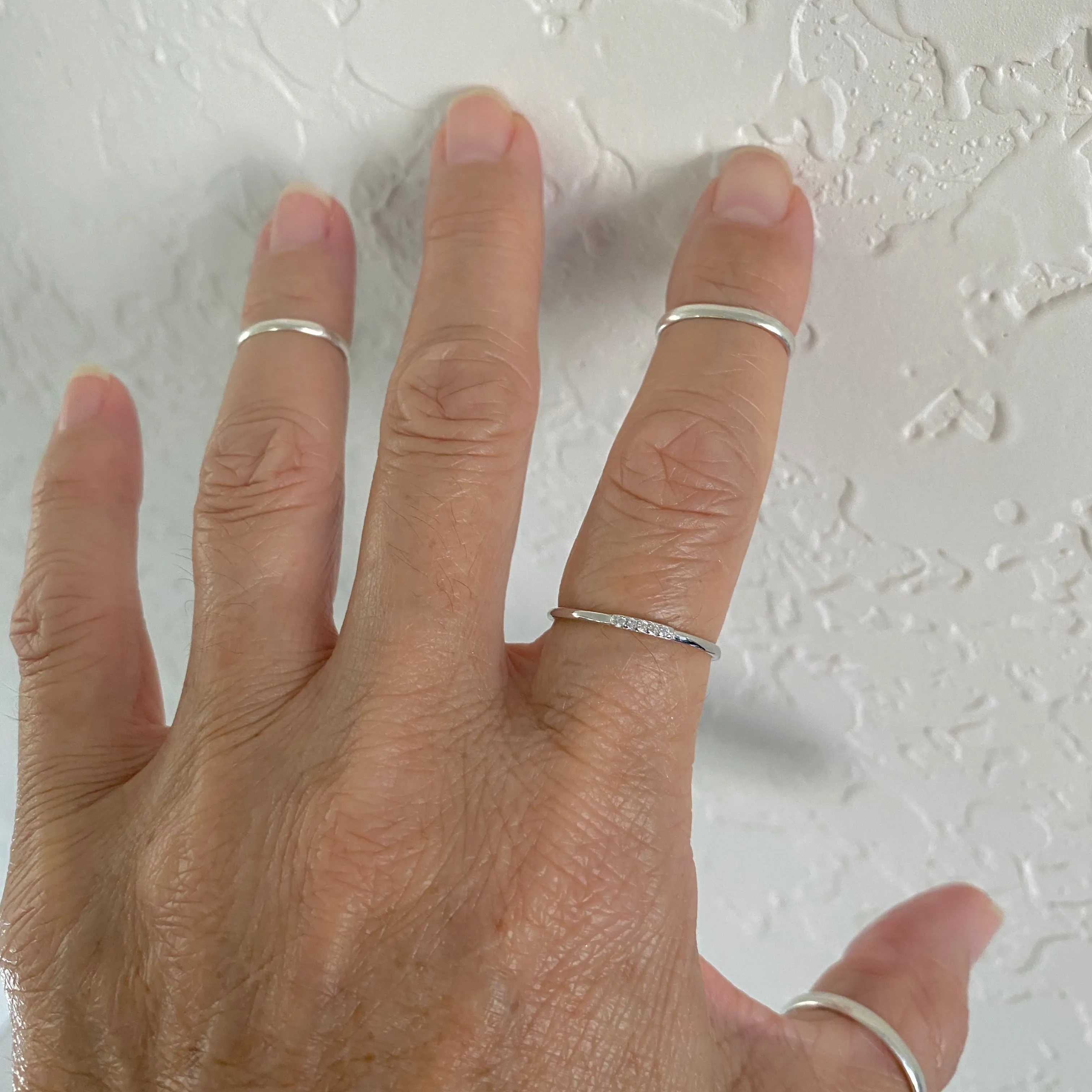 Sterling Silver Tiny CZ Ring, Dainty Ring, Silver Ring, Stackable Ring, CZ Ring