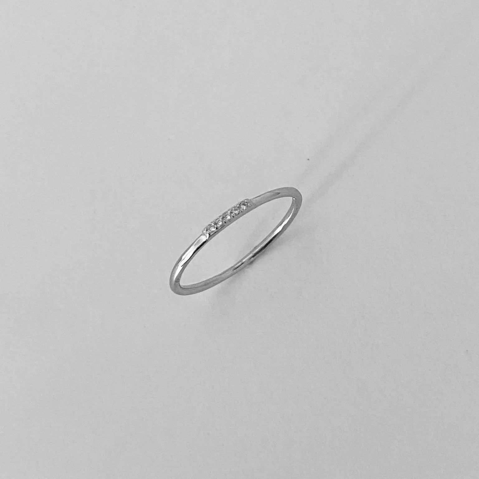 Sterling Silver Tiny CZ Ring, Dainty Ring, Silver Ring, Stackable Ring, CZ Ring