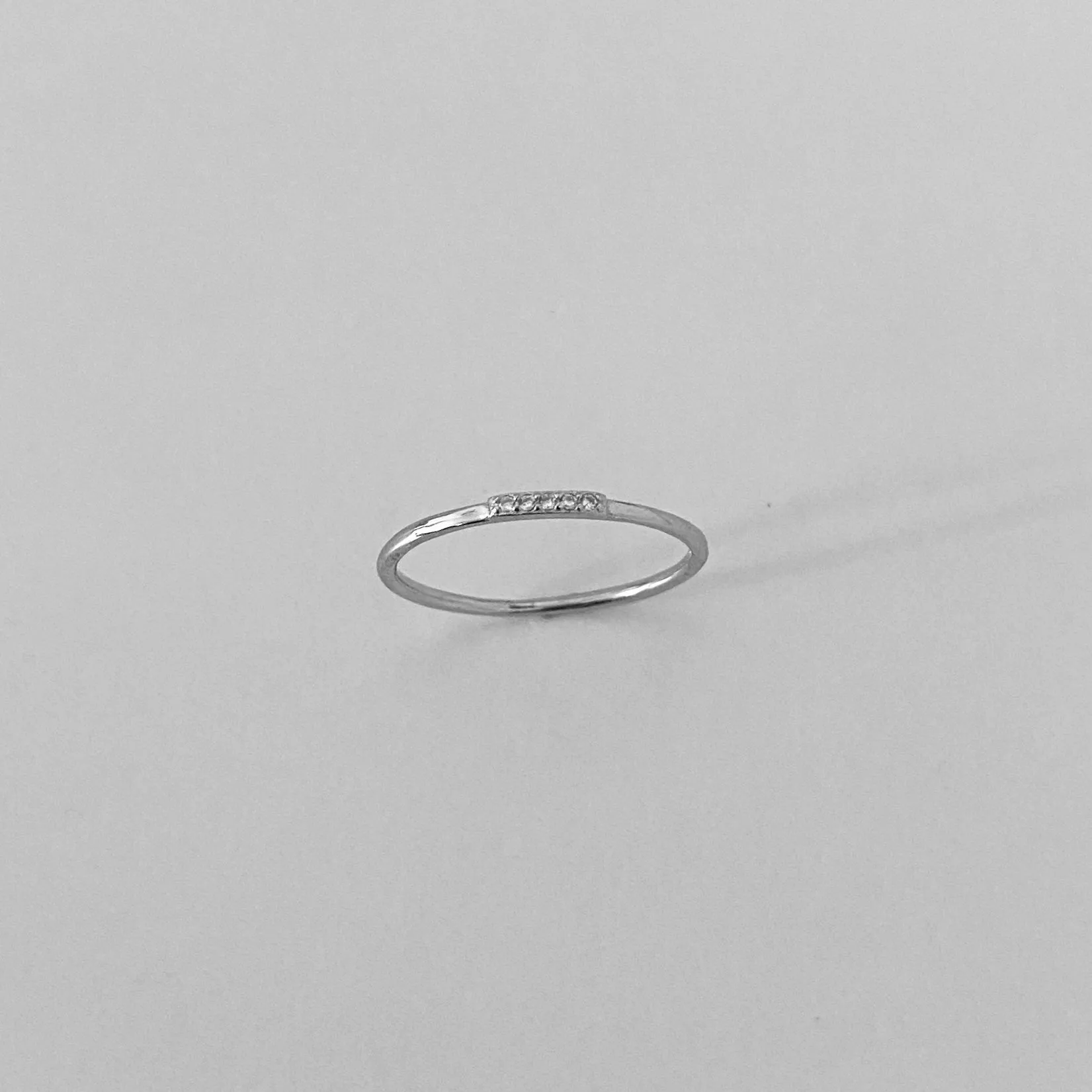 Sterling Silver Tiny CZ Ring, Dainty Ring, Silver Ring, Stackable Ring, CZ Ring