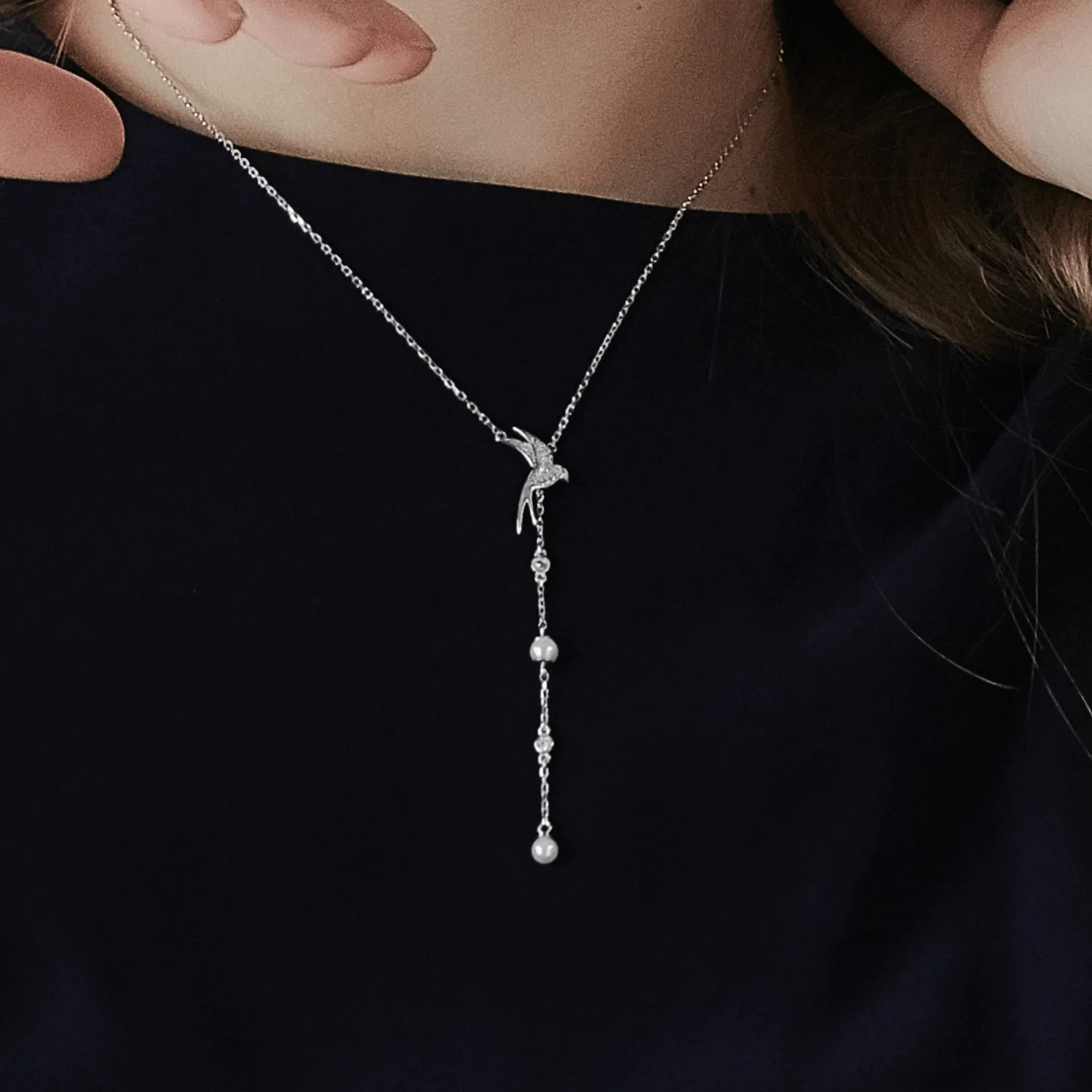 Swallow Lariat Necklace