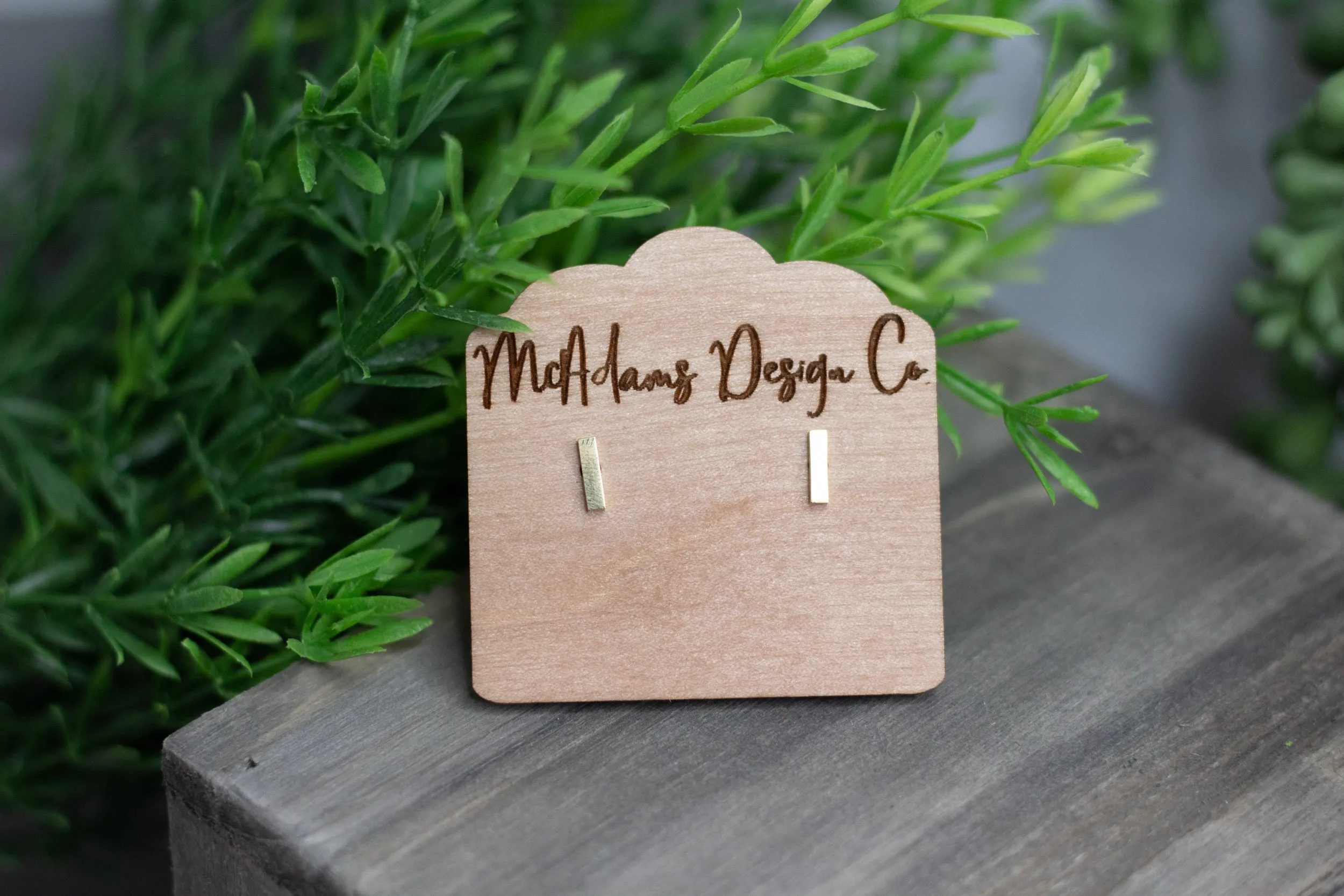 Tiny Gold Bar Studs