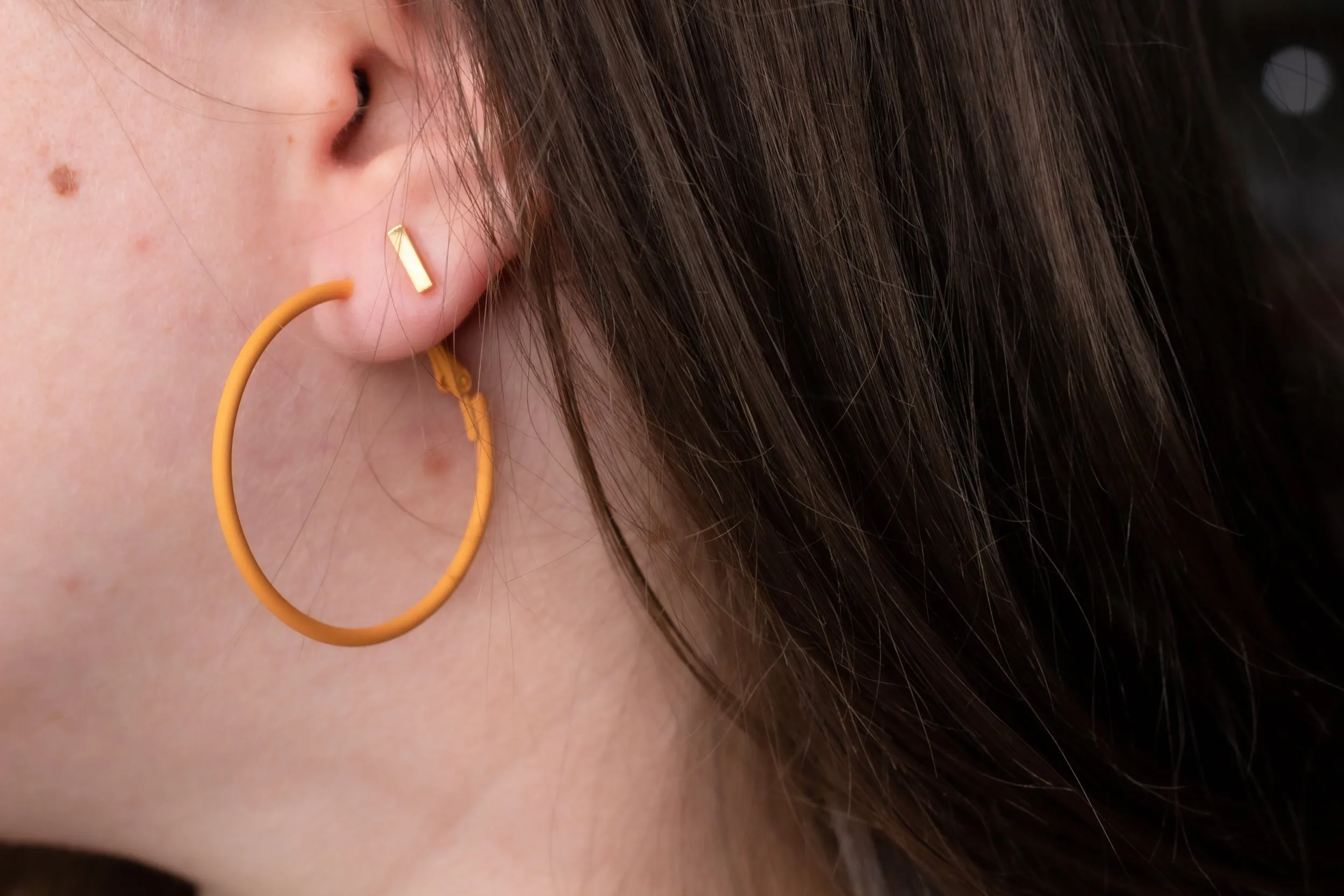 Tiny Gold Bar Studs