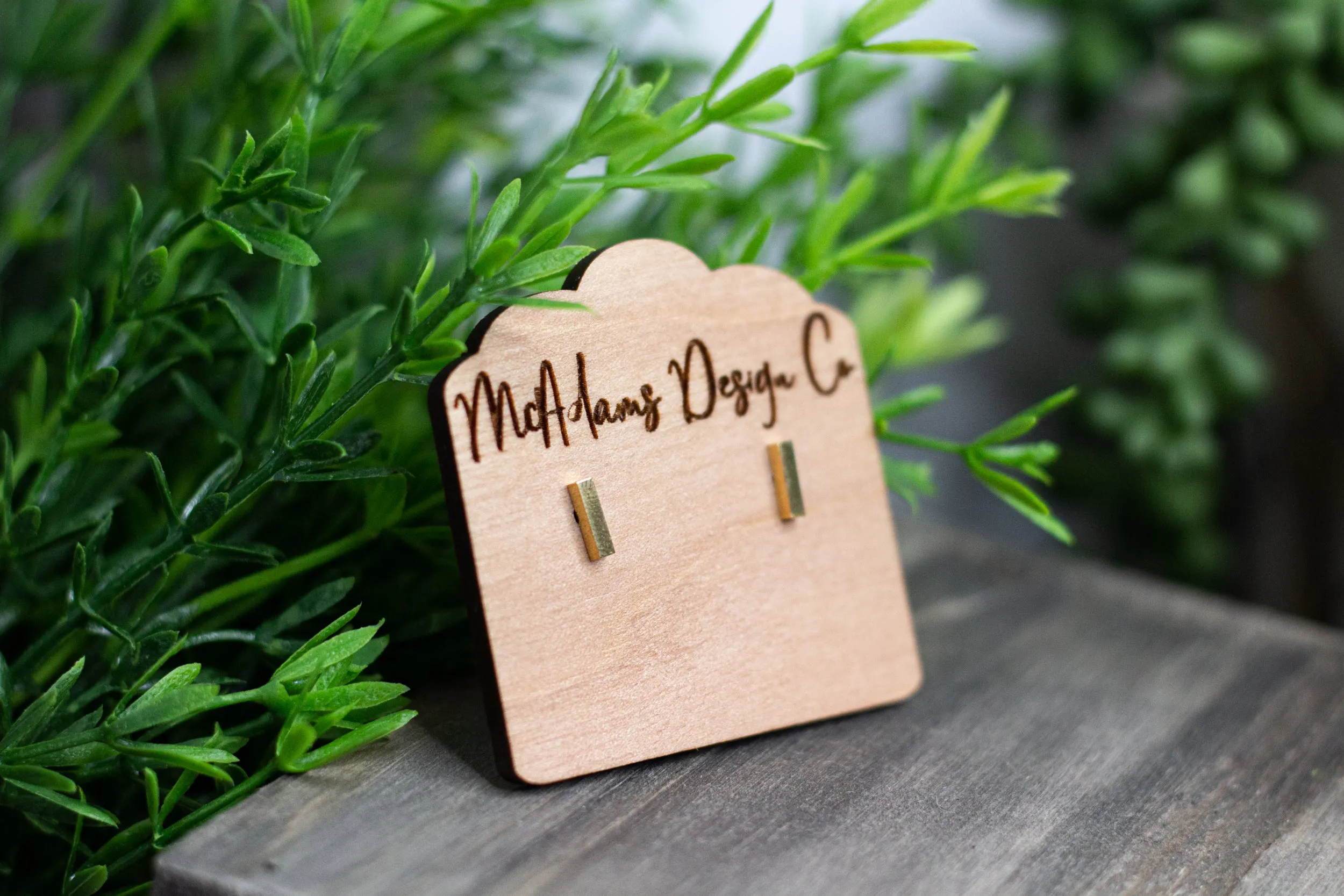 Tiny Gold Bar Studs
