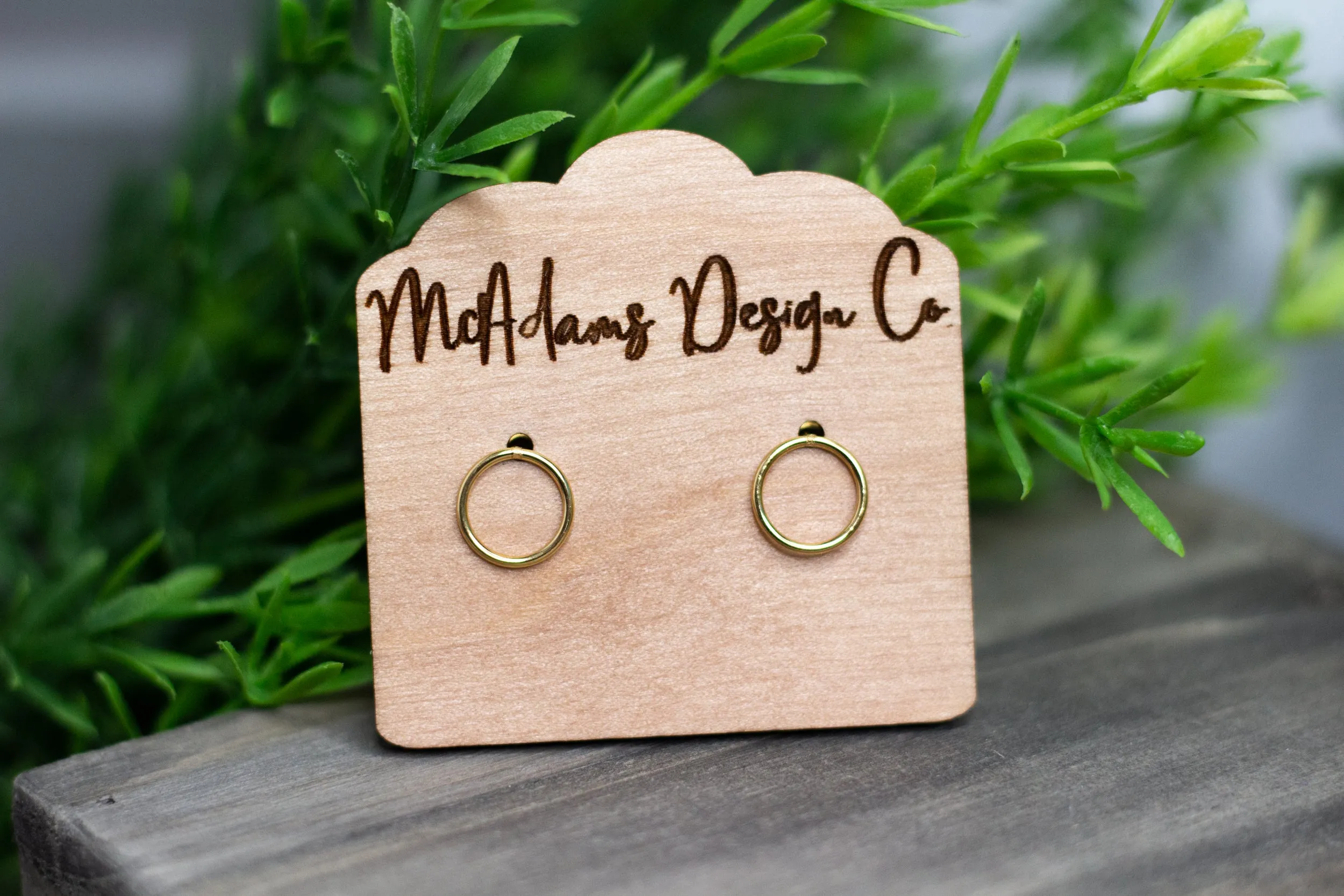 Tiny Gold Hollow Circle Studs