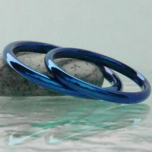 Titanium Stackable Ring - Cobalt