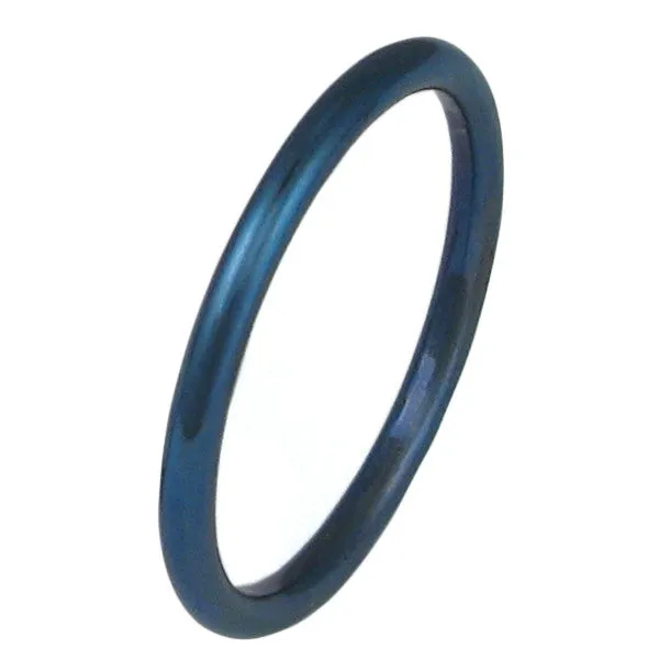 Titanium Stackable Ring - Cobalt
