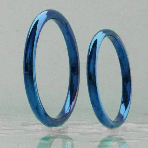 Titanium Stackable Ring - Cobalt