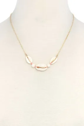 Triple Cowrie Shell Necklace