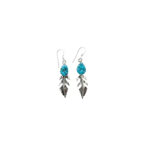 Turquoise Feather Earrings