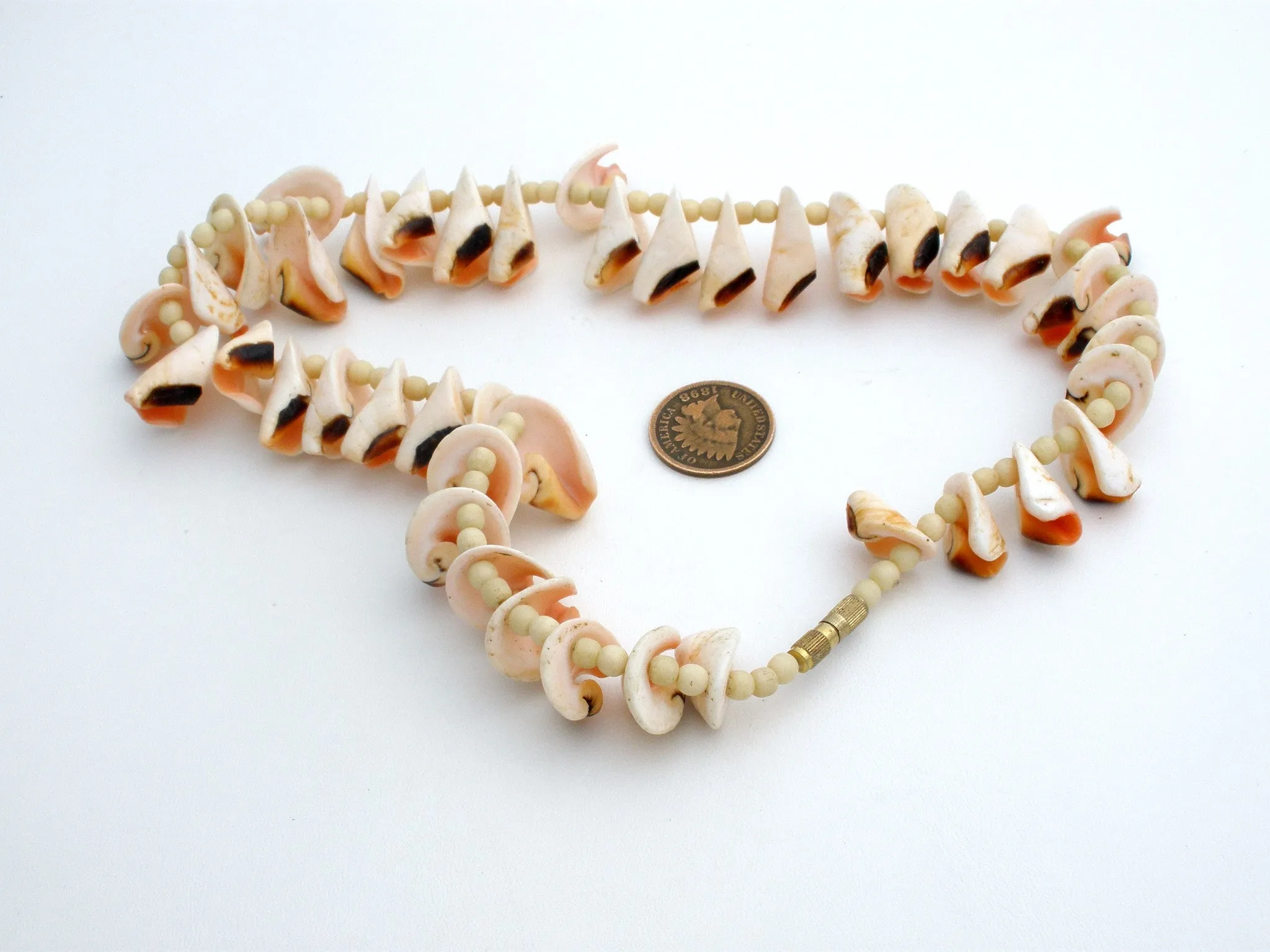 Vintage SeaShell Necklace 16" Hand Made
