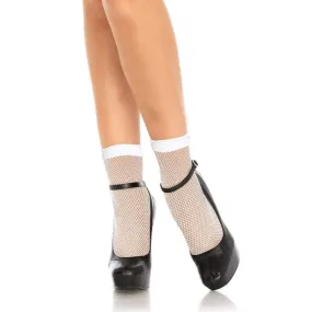 White Fishnet Anklets - OS