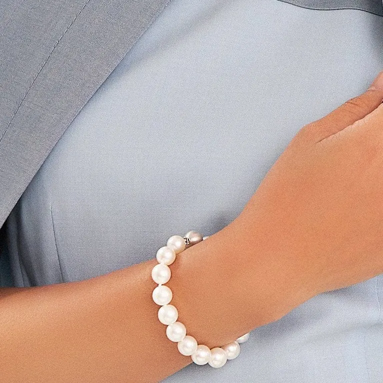White South Sea Pearl Bracelet, 9.0-10.0mm - AAAA Quality