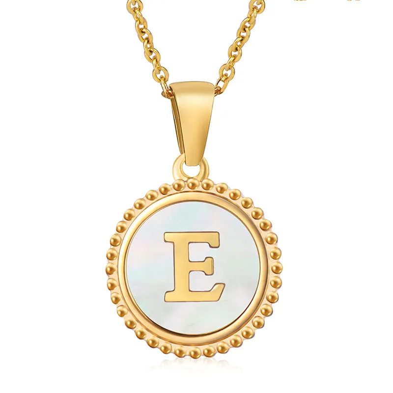 Wholesale Stainless Steel Shell Letter Necklaces